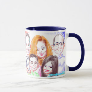 Geburtstags-Familie Caricatures Tasse 2015
