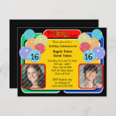 Geburtstags-Feier-Foto-Einladung Einladung (Vorne/Hinten)