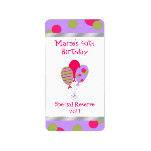 Geburtstags-Feier-Zuhause gemachte Wein-Aufkleber Adressaufkleber