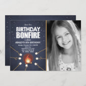 Geburtstags-FeuerCampoutcookout-Party Einladung (Vorne/Hinten)