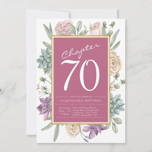 Geburtstags-Flora-Überraschung - Party Einladung (Vorderseite)