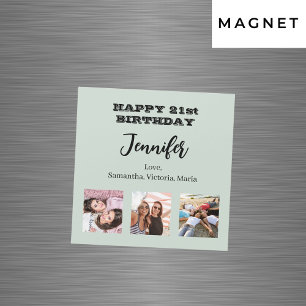 Geburtstags-Foto-beste Freunde beim grünen Magnete