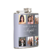 Geburtstags Foto Collage Silber Metallfreunde Flachmann (Rechts)