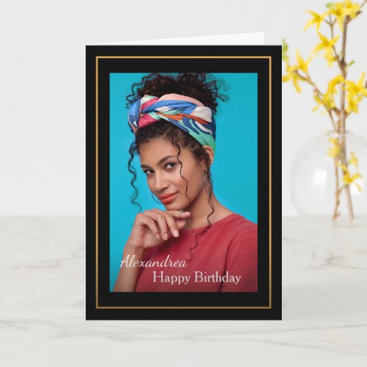 Geburtstags-Foto Custom Karte (Gelbe Blume)