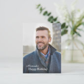 Geburtstags-Foto Custom Postkarte (Stehend Vorderseite)