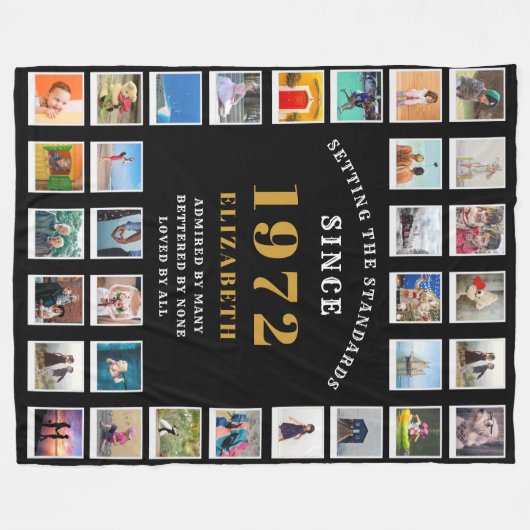 Geburtstags-Foto Fleecedecke (Vorderseite (Horizontal))