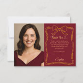 Geburtstags-Foto handgeschriebene Bugborde Dankeskarte (Vorderseite)