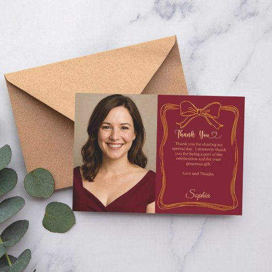 Geburtstags-Foto handgeschriebene Bugborde Dankeskarte