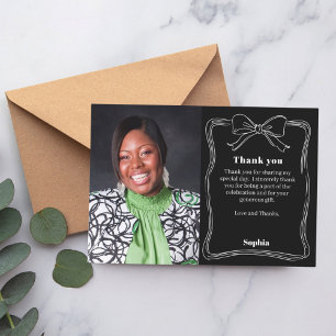 Geburtstags-Foto handgezeichnet Bogen Schwarz-weiß Dankeskarte