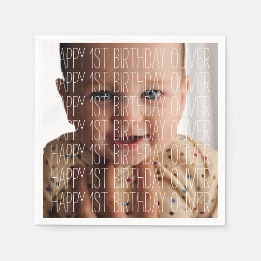 Geburtstags-Foto Serviette (Vorderseite)