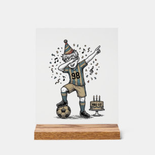 Geburtstags-Fußball-Junge-Dab-Vintage-Gravur-Shirt Acrylschild