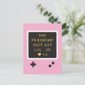 Geburtstags Gameboy Freundschaft Level Auf Postkarte (Stehend Vorderseite)