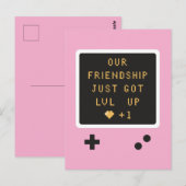 Geburtstags Gameboy Freundschaft Level Auf Postkarte (Vorne/Hinten)