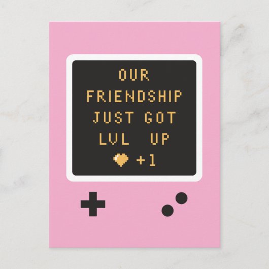 Geburtstags Gameboy Freundschaft Level Auf Postkarte (Vorderseite)