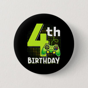 Geburtstags-Gamer 4 Jahre alt Lustiges Videospiel Button
