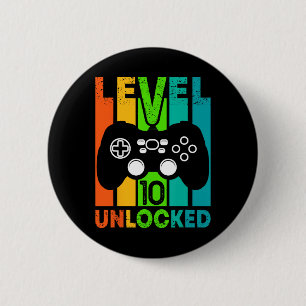 Geburtstags-Gamer-Junge oder Gamer-Girl - Stufe 10 Button