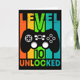 Geburtstags-Gamer-Junge oder Gamer-Girl - Stufe 10 Karte