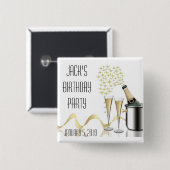 Geburtstags-Gastgeschenk-Knopf Button (Vorne & Hinten)