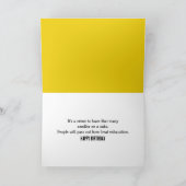 Geburtstags-Gelbes Verbrecherband mit Polizeiwagen Karte (Innenseite)