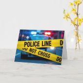 Geburtstags-Gelbes Verbrecherband mit Polizeiwagen Karte (Gelbe Blume)