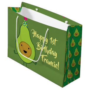 Geburtstags-Geschenk-Tasche der Avocado-niedliche Große Geschenktüte