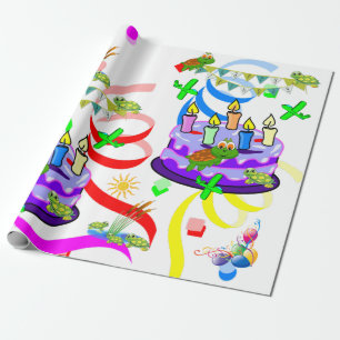 Geburtstags-Geschenkpapier-Schildkröten Geschenkpapier