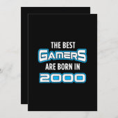 Geburtstags-GeschenkvideoGamer für die 2000er Einladung (Vorne/Hinten)