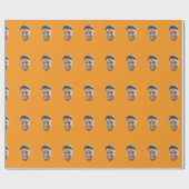 Geburtstags-Gesicht-Wrap-Papier Geschenkpapier (Flach)