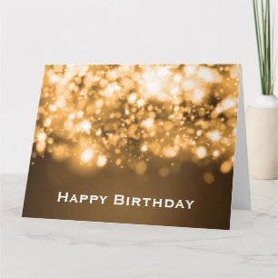 Geburtstags-Glitzerlichter Gold Karte