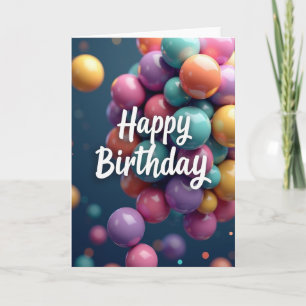 Geburtstags-Glossy-Orbs-Karte Karte