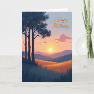 Geburtstags-Glow-Trees-Karte Karte