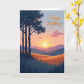 Geburtstags-Glow-Trees-Karte Karte (Gelbe Blume)