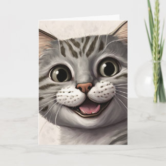GEBURTSTAGS-GLÜCKWUNSCHKARTE MIT LÄCHELNDEM KATZE KARTE