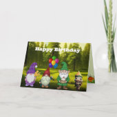 Geburtstags-Gnome-Faltenkarte Karte (Vorderseite)