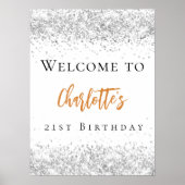 Geburtstags-Gold in Silber Poster (Vorne)