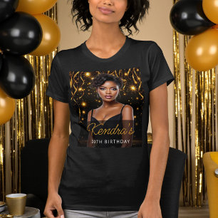 Geburtstags-Gold-und-Schwarz-Foto Instagram T-Shirt