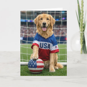 Geburtstags-Golden-Retriever-amerikanischer Fußbal Karte