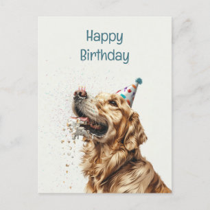 Geburtstags-Golden-Retriever-Hund Postkarte