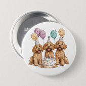Geburtstags Goldendoodle Hunde Geburtstagstorte Button (Vorne & Hinten)