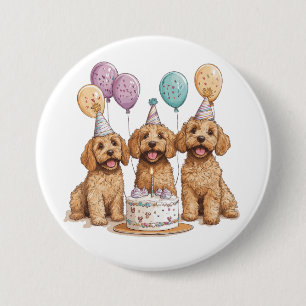 Geburtstags Goldendoodle Hunde Geburtstagstorte Button
