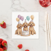 Geburtstags Goldendoodle Hunde Geburtstagstorte Serviette (Beispiel)