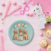 Geburtstags-Goldendoodle-Hunde Pappteller (Party)