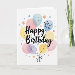 Geburtstags-Grafikkarte mit Blumenmotiv Karte