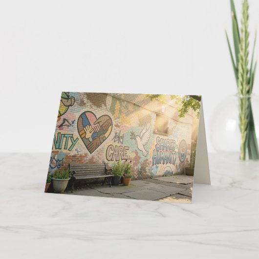 Geburtstags-Grafitto auf Backsteinmauer-Mural für Karte (Vorderseite)