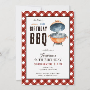 Geburtstags-Grillparty 60. Erwachsenenfeier Einladung