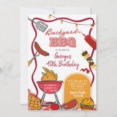 Geburtstags-Grillparty im Hinterhof Einladung (Vorderseite)