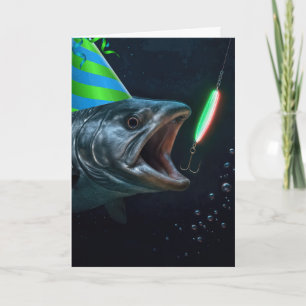 Geburtstags-Großfisch mit Neonköder Karte