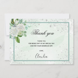 Geburtstags grünes Foto Blumenkarte danke