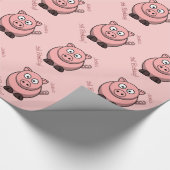 Geburtstags-Gruß des Schwein-Cartoon-| Geschenkpapier (Ecke)