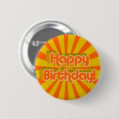 Geburtstags Gruß Retro-Stil Button (Vorne & Hinten)